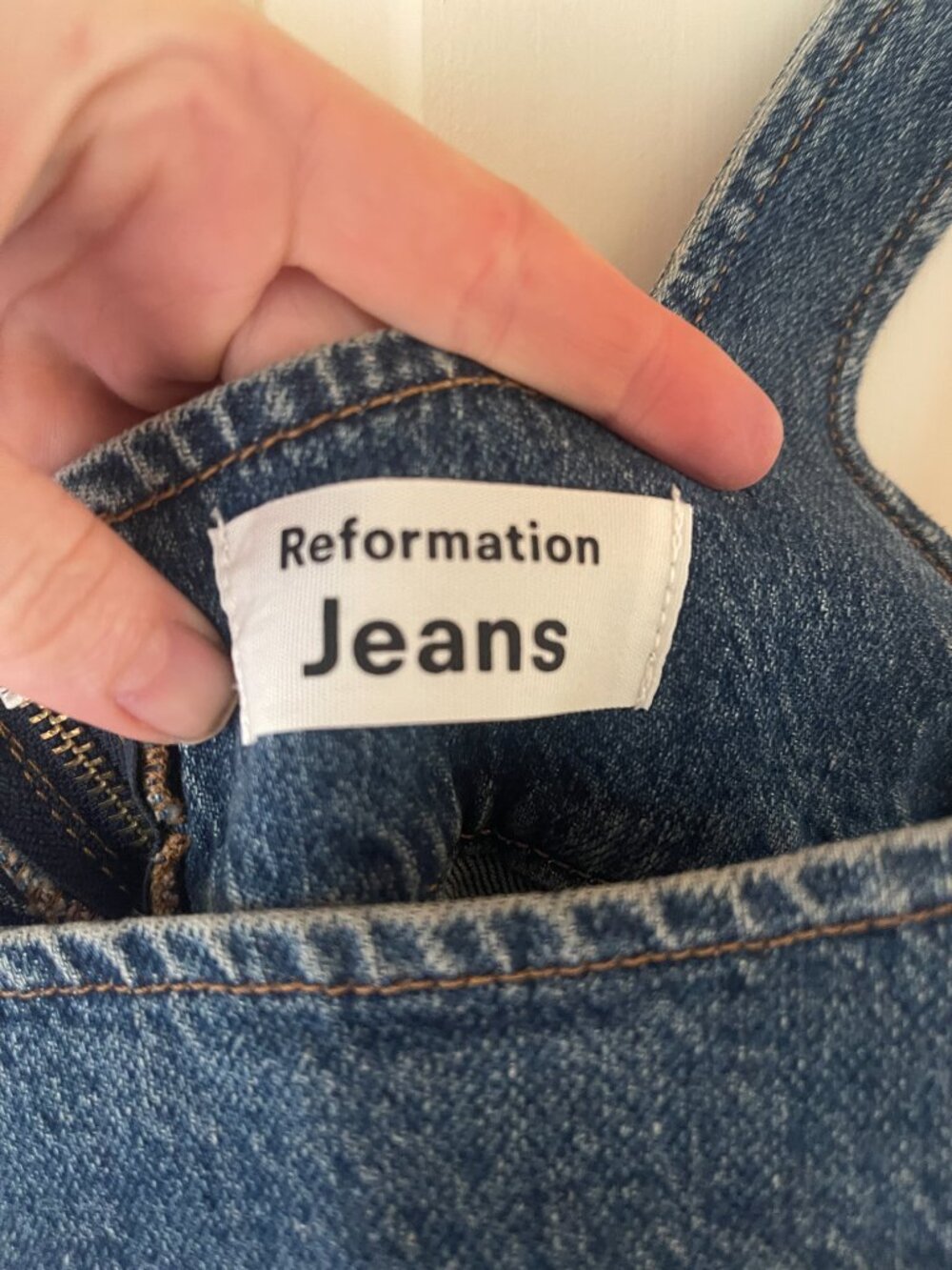 Reformation Davies Bustier Denim Mini Dress, 0 - Picture 3 of 4